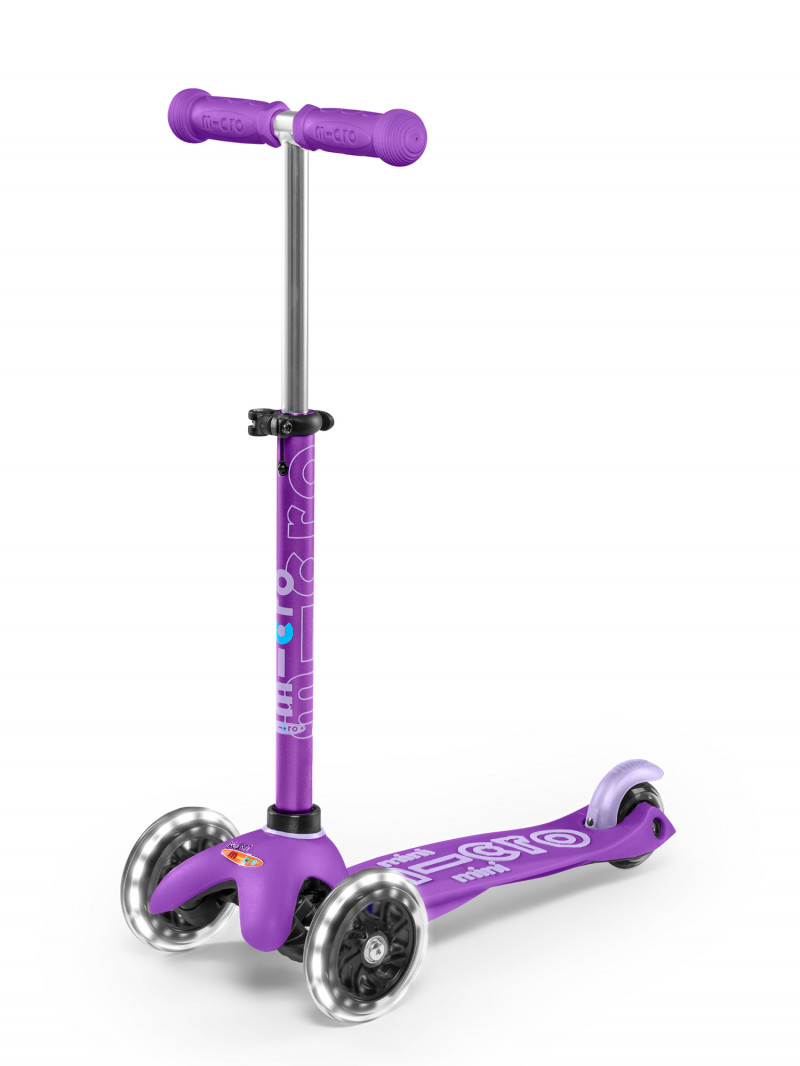 Trottinette 3 roues Mini Micro Deluxe Violet LED - Micro Mobility