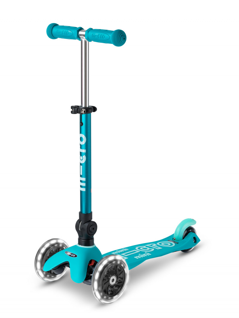 Trottinette 3 roues enfants Mini Micro Deluxe Aqua pliable LED