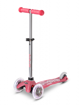 Trottinette enfant Mini Micro Deluxe Glitter Rose LED