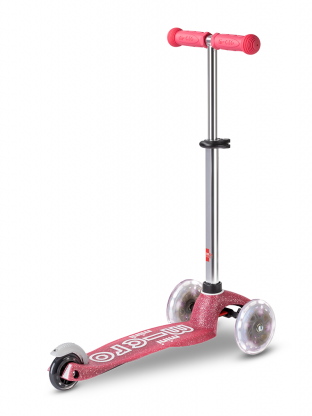 Trottinette enfant Mini Micro Deluxe Glitter Rose LED