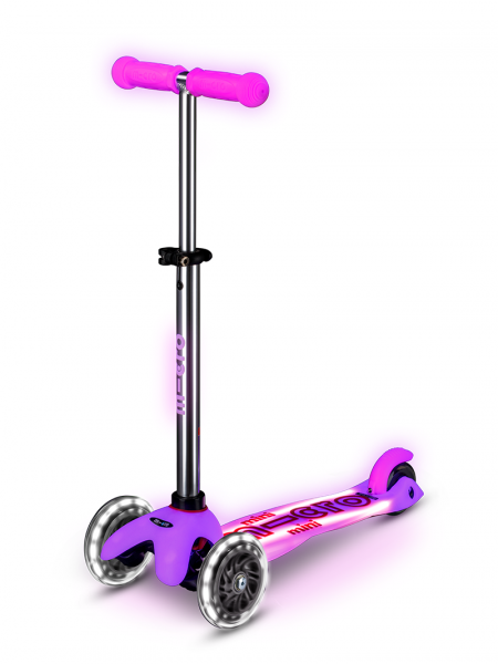 Trottinette enfant Mini Micro Deluxe Glitter Rose LED