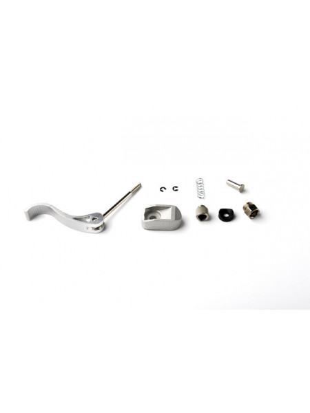 Système de verrouillage de pliage : poignée + joint plastique + bloc de logement + ressort + pignon + molette + rondelle