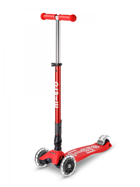 Trottinette enfant Maxi Micro Deluxe pliable Rouge LED