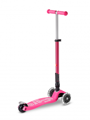 Trottinette enfant Maxi Micro Deluxe pliable Rose LED