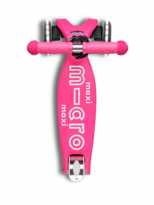 Trottinette enfant Maxi Micro Deluxe pliable Rose LED