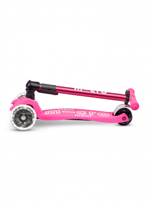 Trottinette enfant Maxi Micro Deluxe pliable Rose LED