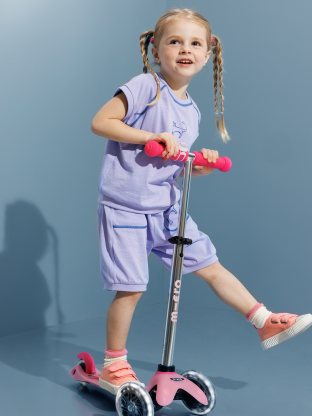 Trottinette enfant Mini Micro Deluxe Glitter Rose LED