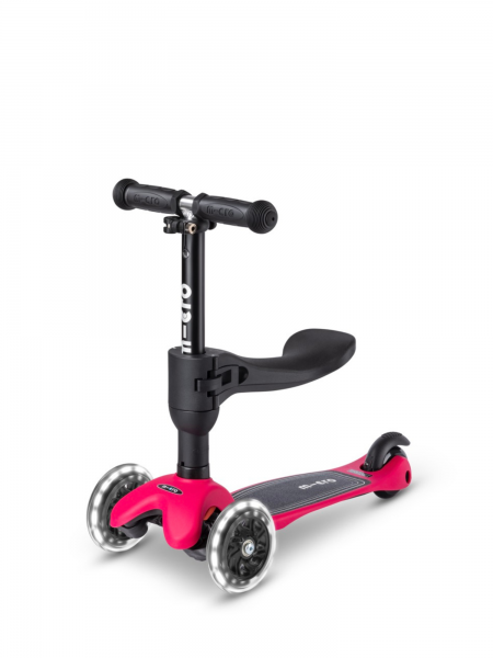 Trottinette évolutive Mini Micro 3en1 Lite Framboise LED