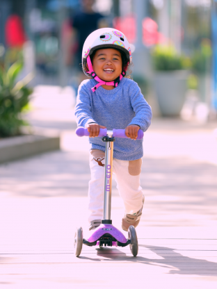 Trottinette enfant Mini Micro Deluxe Glitter Rose LED