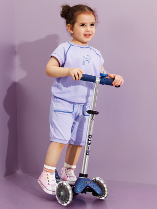 Trottinette enfant Mini Micro Deluxe Glitter Rose LED
