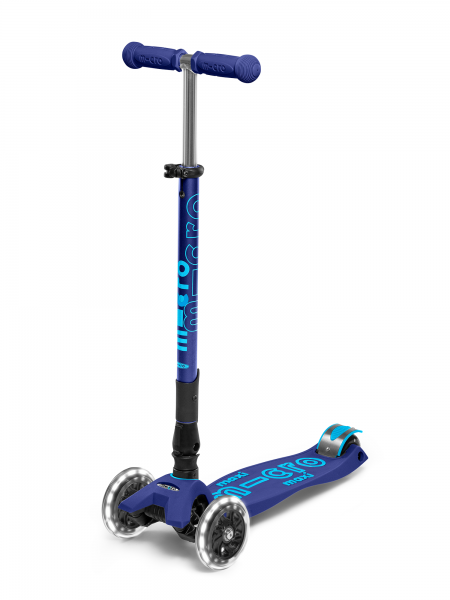Trottinette enfant Maxi Micro Deluxe pliable Bleu Navy LED