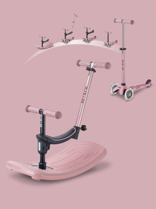 Trottinette Mini Micro Deluxe Rock & Go Rose Poudré LED