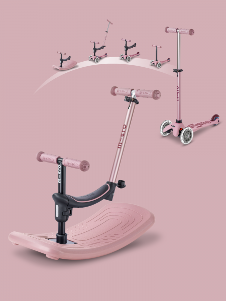 Trottinette Mini Micro Deluxe Rock & Go Rose Poudré LED