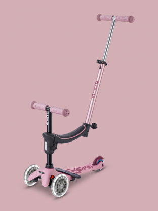 Trottinette Mini Micro Deluxe Rock & Go Rose Poudré LED