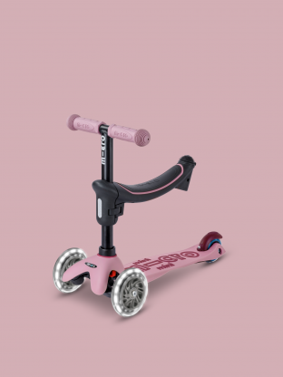 Trottinette Mini Micro Deluxe Rock & Go Rose Poudré LED