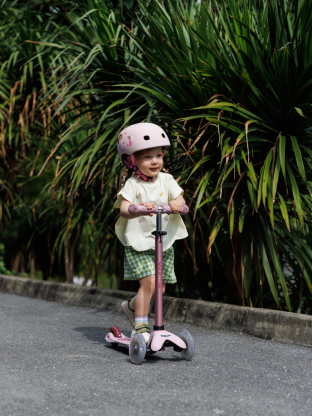 Trottinette Mini Micro Deluxe Rock & Go Rose Poudré LED