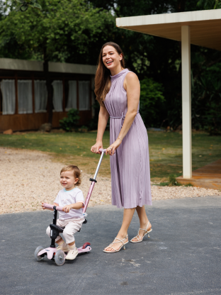 Trottinette Micro Mini 2Grow Rose Poudré LED