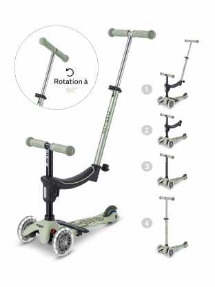 Trottinette Micro Mini 2Grow Vert Sauge LED