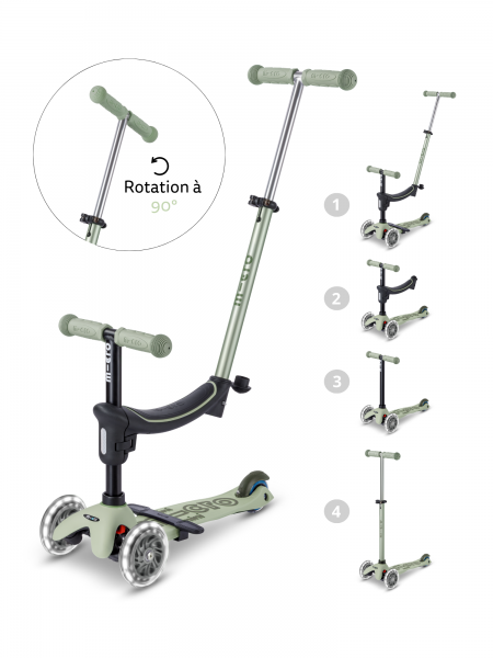 Trottinette Micro Mini2Grow 2.0 Vert Sauvage LED