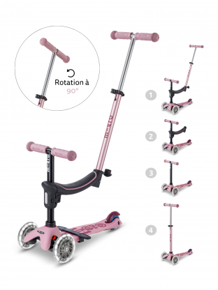 Trottinette Micro Mini2Grow 2.0 Rose Poudré LED