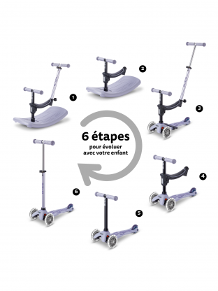 Trottinette Mini Micro Deluxe Rock & Go Lavande LED