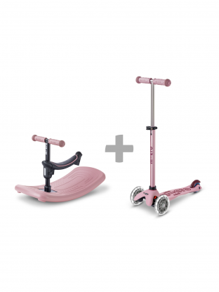 Trottinette Mini Micro Deluxe Rock & Go Rose Poudré LED