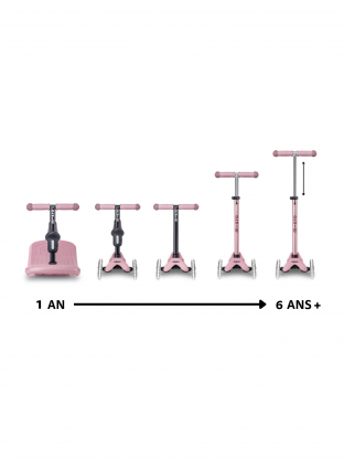 Trottinette Mini Micro Deluxe Rock & Go Rose Poudré LED