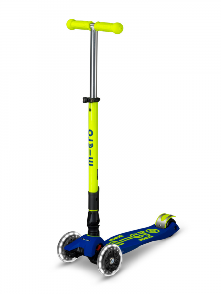 Trottinette enfant Maxi Micro Deluxe pliable Néon Jaune Canari LED