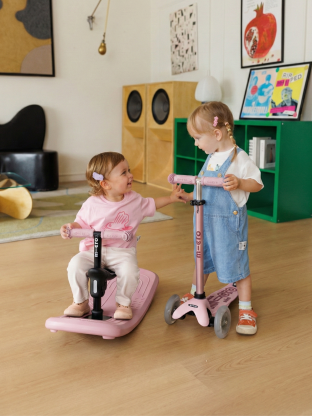 Trottinette Mini Micro Deluxe Rock & Go Rose Poudré LED