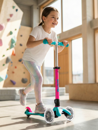 Trottinette 3 roues Mini Micro Deluxe Neon LED Marine Pink