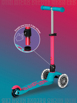 Trottinette 3 roues Mini Micro Deluxe Neon LED Marine Pink