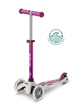 Trottinette 3 roues Mini Micro Deluxe Eco Pourpre LED