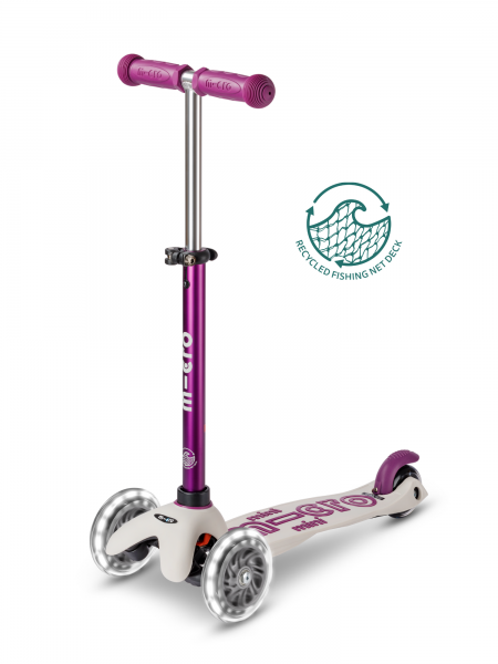 Trottinette 3 roues Mini Micro Deluxe Eco Pourpre LED