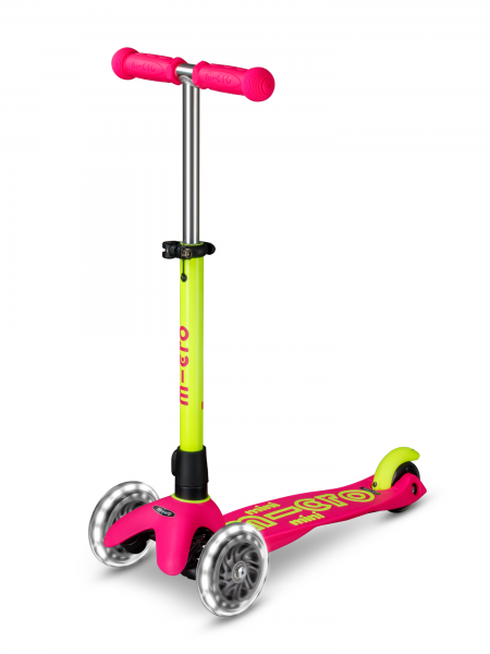 Trottinette 3 roues Mini Micro Deluxe Neon LED Flamingo Yellow
