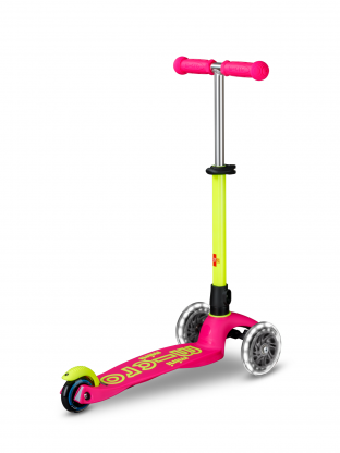Trottinette 3 roues Mini Micro Deluxe Neon LED Flamingo Yellow