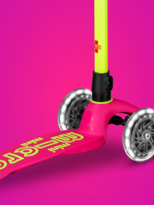 Trottinette 3 roues Mini Micro Deluxe Neon LED Flamingo Yellow