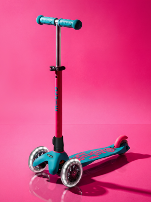 Trottinette 3 roues Mini Micro Deluxe Neon LED Marine Pink