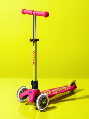 Trottinette 3 roues Mini Micro Deluxe Neon LED Flamingo Yellow