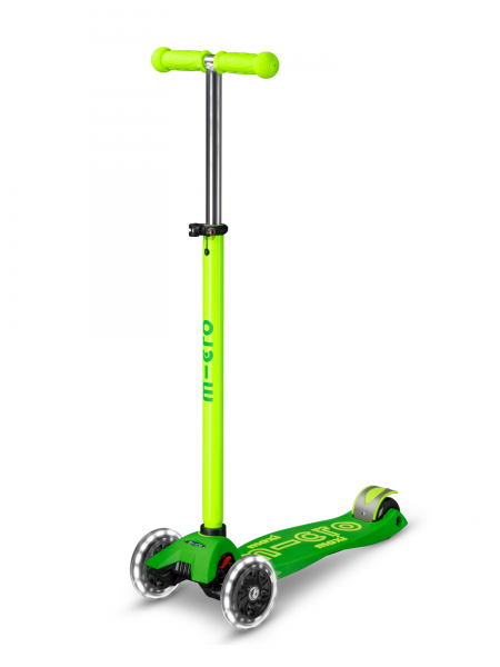 Trottinette enfant Maxi Micro Deluxe Néon Vert LED
