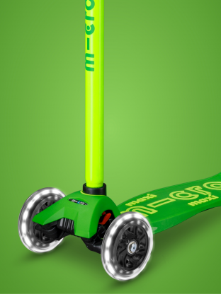 Trottinette enfant Maxi Micro Deluxe Néon Vert LED