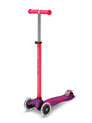 Trottinette enfant Maxi Micro Deluxe Néon Rose LED