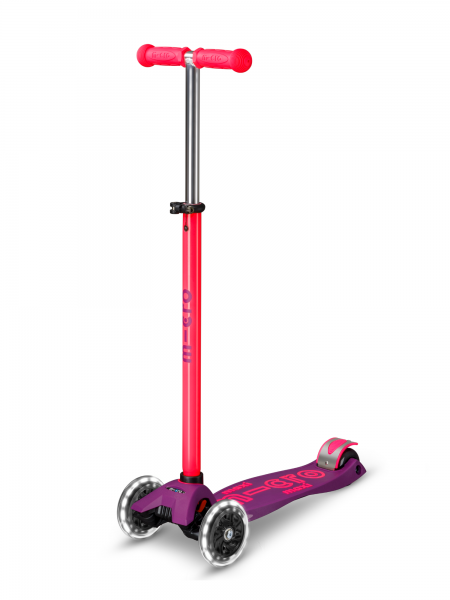 Trottinette enfant Maxi Micro Deluxe Néon Rose LED
