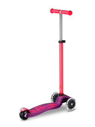 Trottinette enfant Maxi Micro Deluxe Néon Rose LED