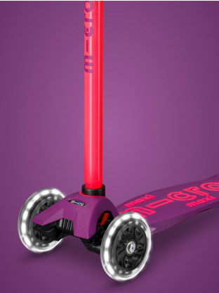 Trottinette enfant Maxi Micro Deluxe Néon Rose LED