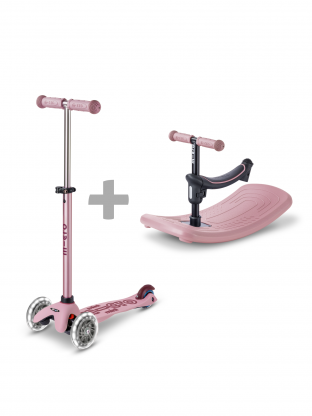 Trottinette Mini Micro Deluxe Rock & Go Rose Poudré LED