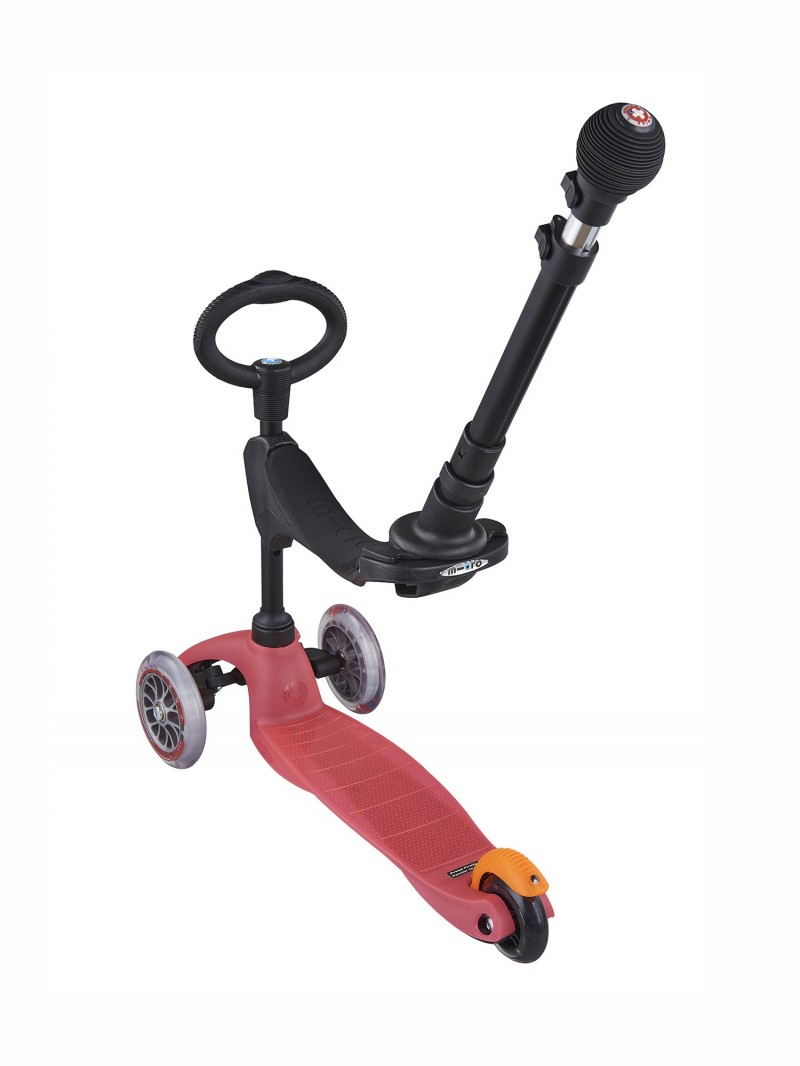 Trottinette Bebe Evolutive Mini Micro 3 En 1 Rose