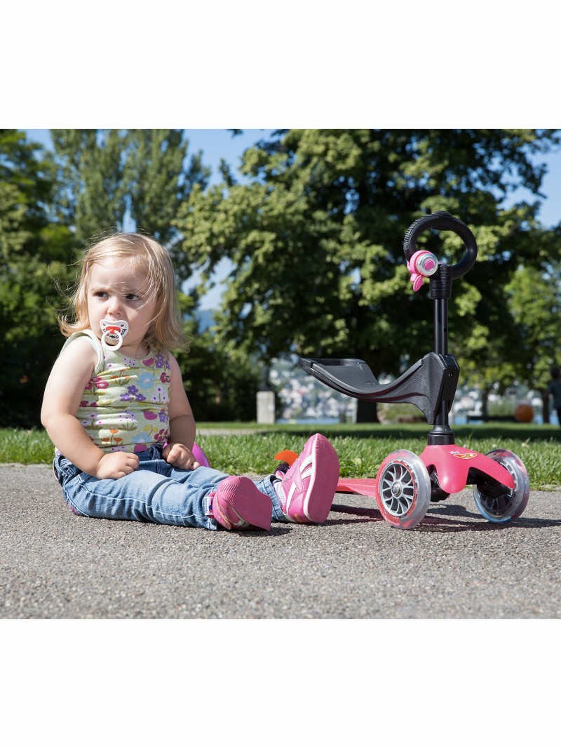 Trottinette Bebe Evolutive Mini Micro 3 En 1 Rose