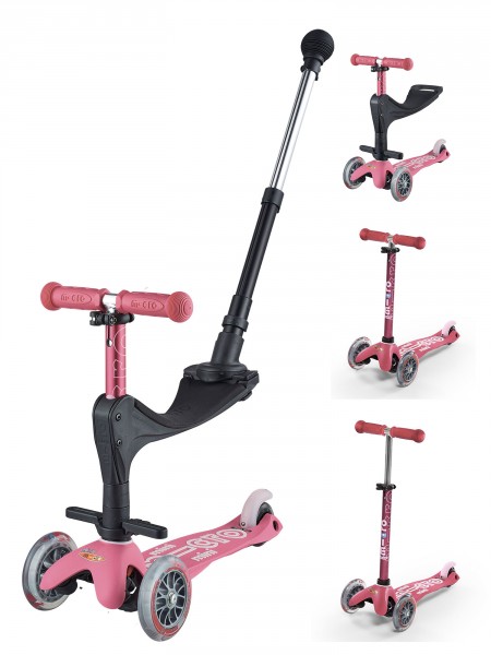 Trottinette évolutive Mini 3en1 Deluxe+ Rose - Micro Mobility