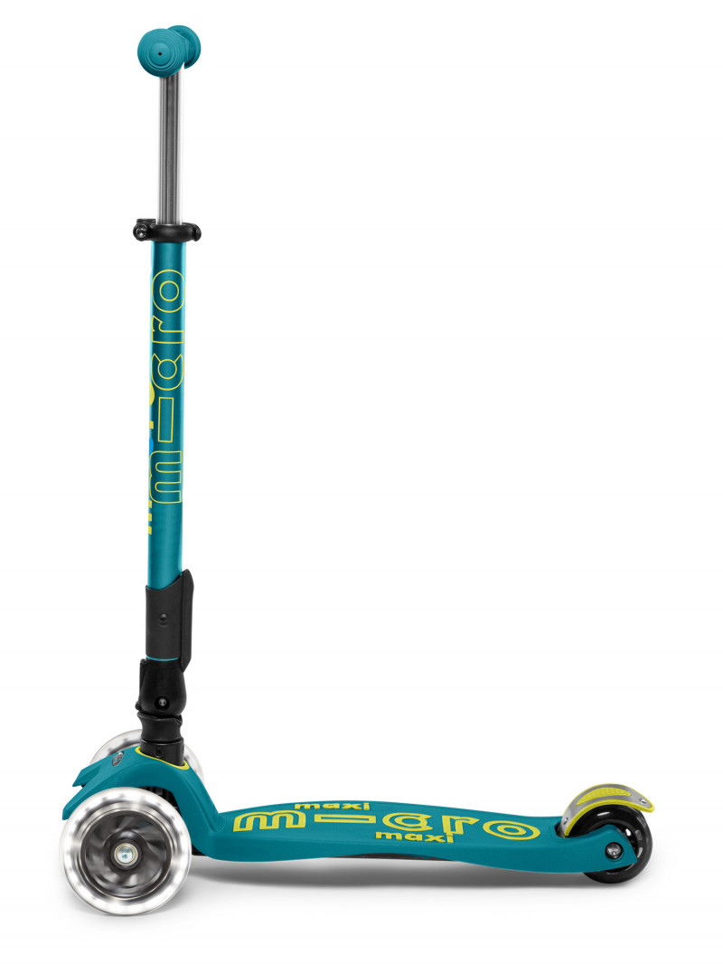 Trottinette enfant Maxi Micro Deluxe pliable Bleu Pétrole LED - Micro  Mobility