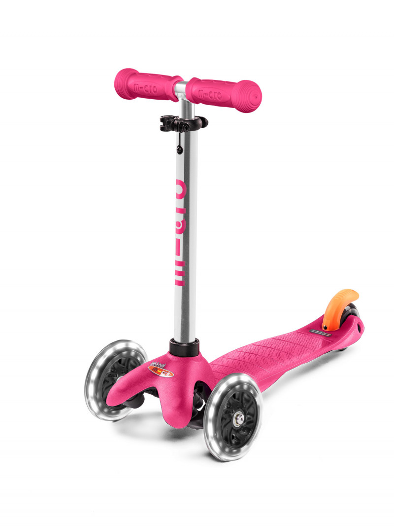 Trottinette 3 roues Mini Micro Plus LED rose - Micro Mobility